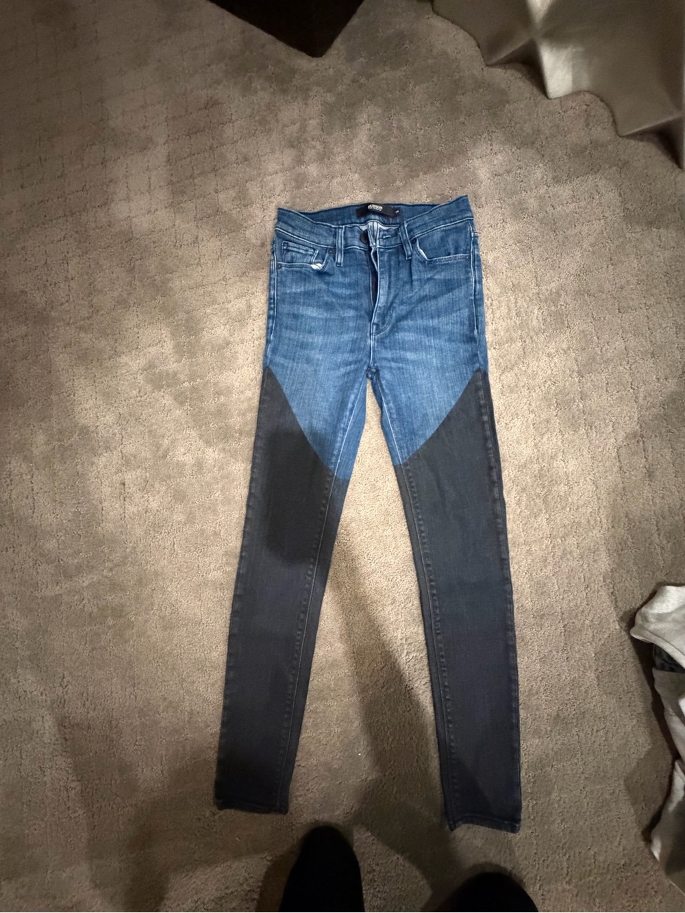 Hudson Jeans Two-Tone Blue and Dark Blue Skinny Jeans
